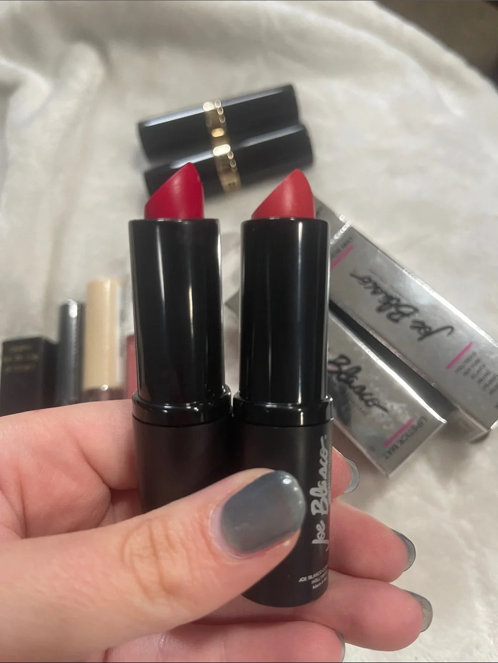 Women Makeup Lipstick & Lip Gloss Set - Pink, Red, Bronze